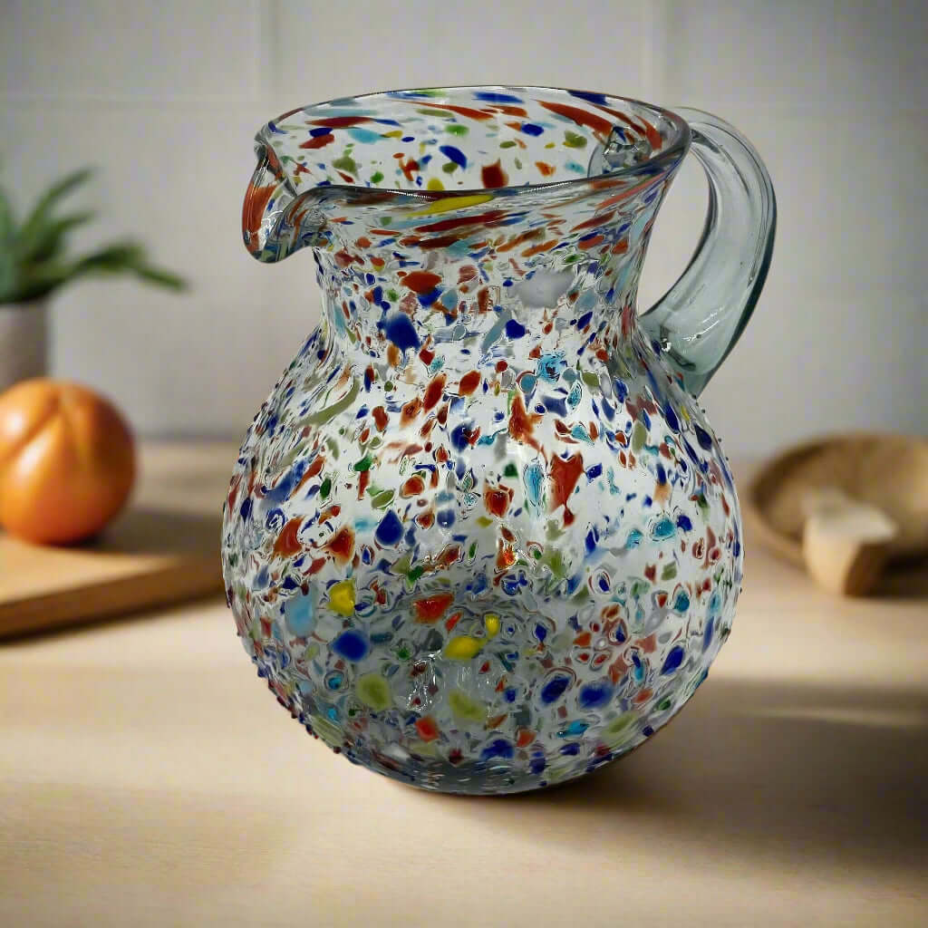 Jarra de cristal Confetti | Jarra mexicana soplada a mano