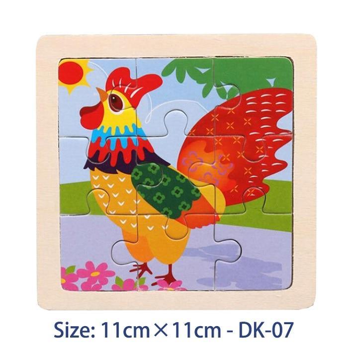 38 Style Cartoon Wooden Puzzle Children Animal/ Vehicle Toy For 2-6 Year Baby Early Educational Toys for Kids