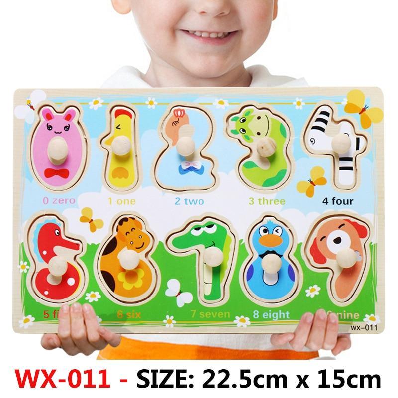 New Hand Grab Board Wooden Puzzle Toys for Children Cartoon Animal Fruit Kids Baby Early Educational Learning Toy