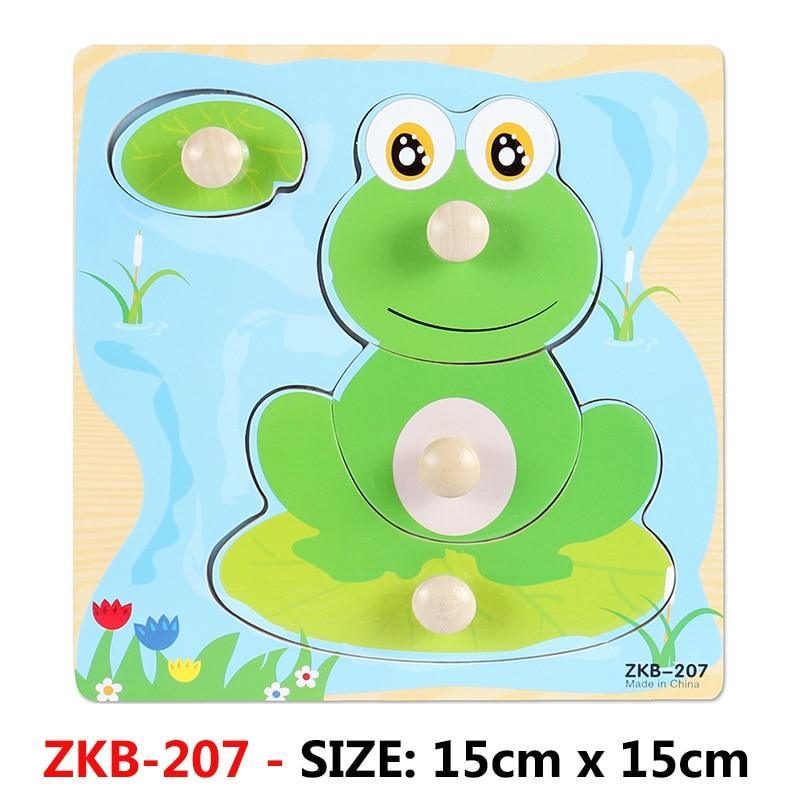 New Hand Grab Board Wooden Puzzle Toys for Children Cartoon Animal Fruit Kids Baby Early Educational Learning Toy