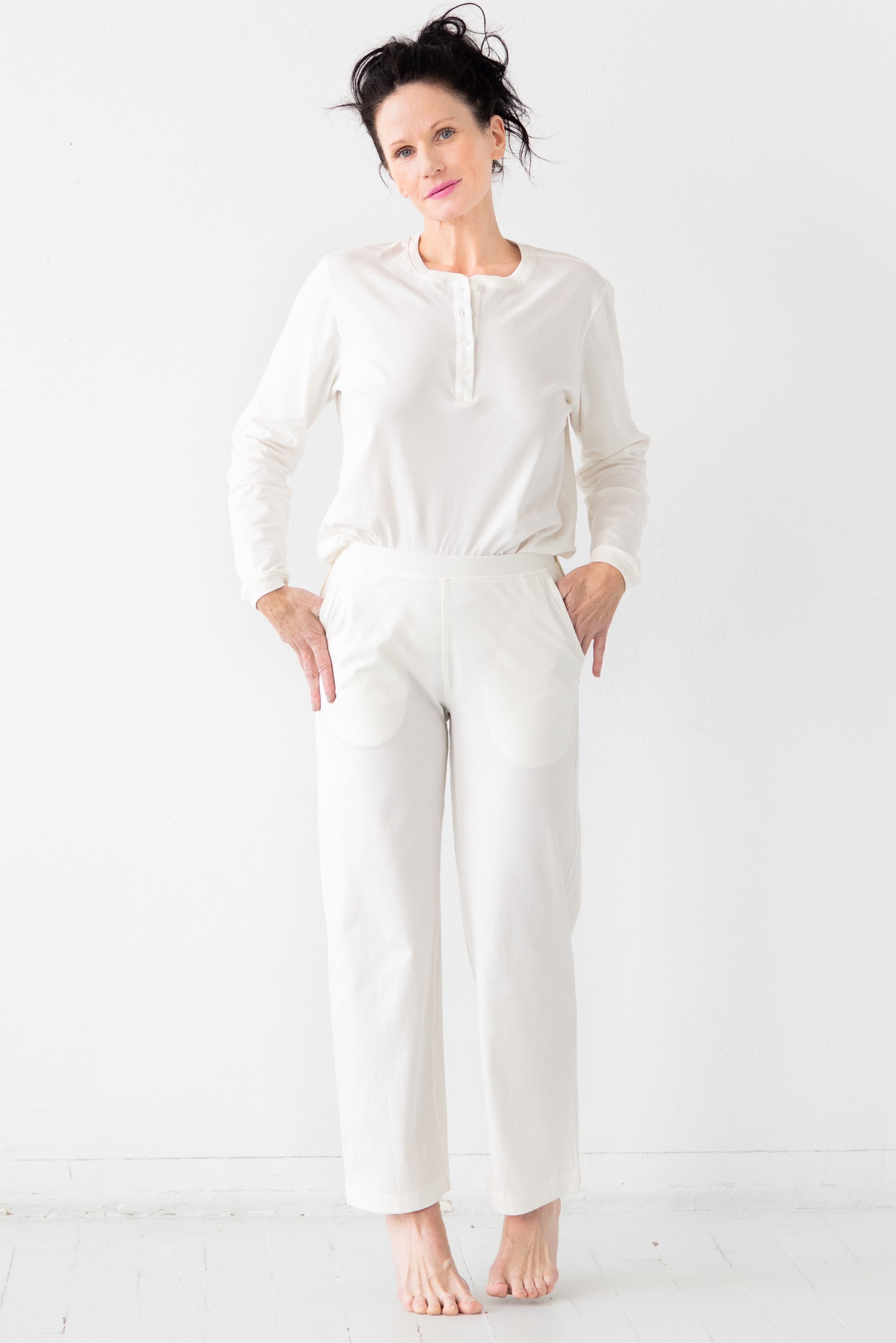 Pantalones de pernera recta de algodón Pima