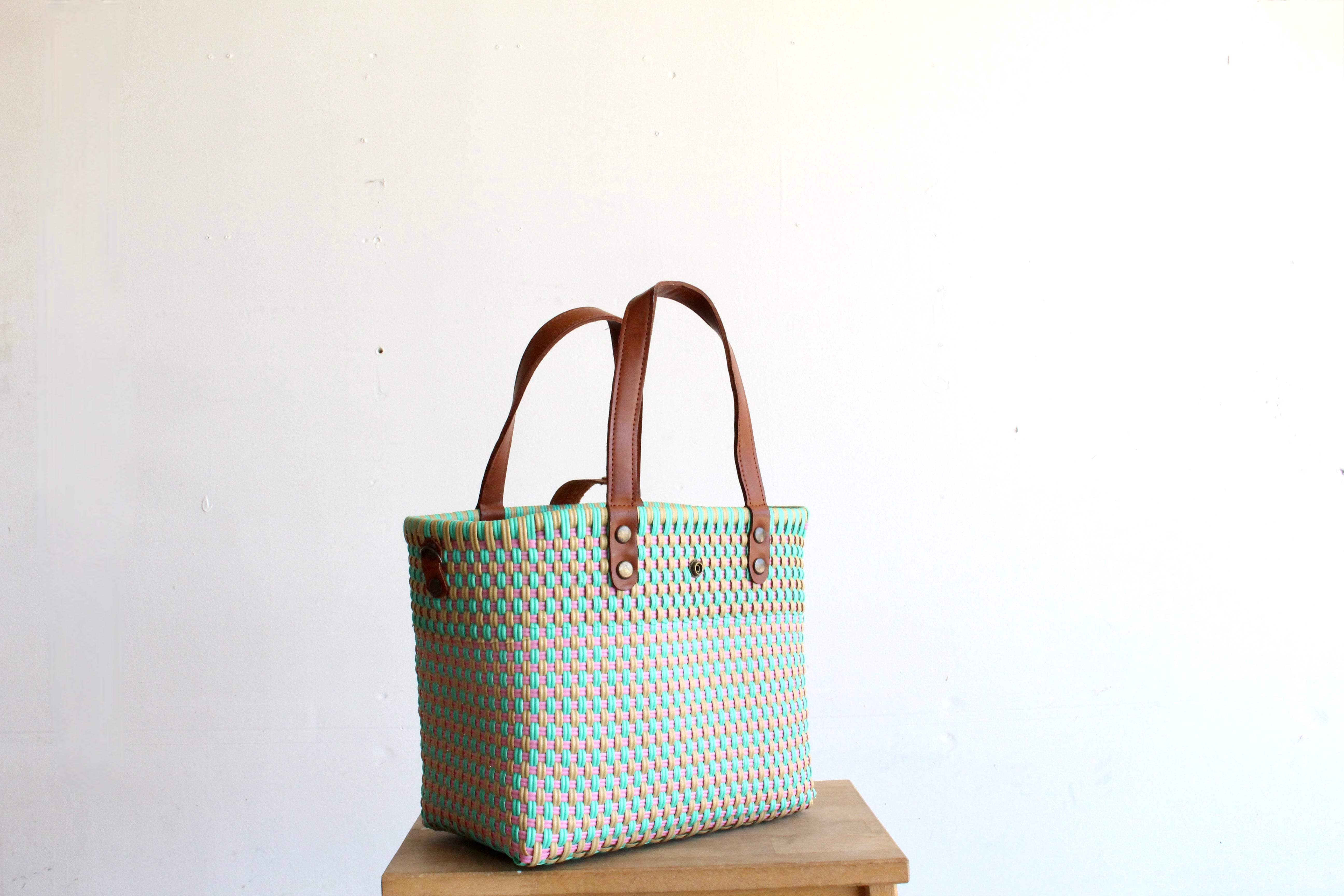 Caramel, Pink & Teal Purse bag by MexiMexi