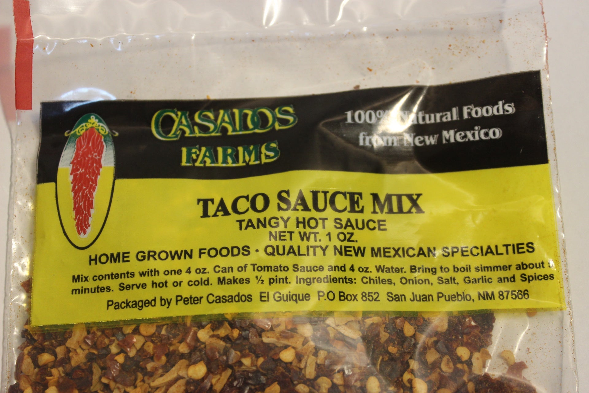 Mezcla de salsa para tacos Casados Farms 28 g