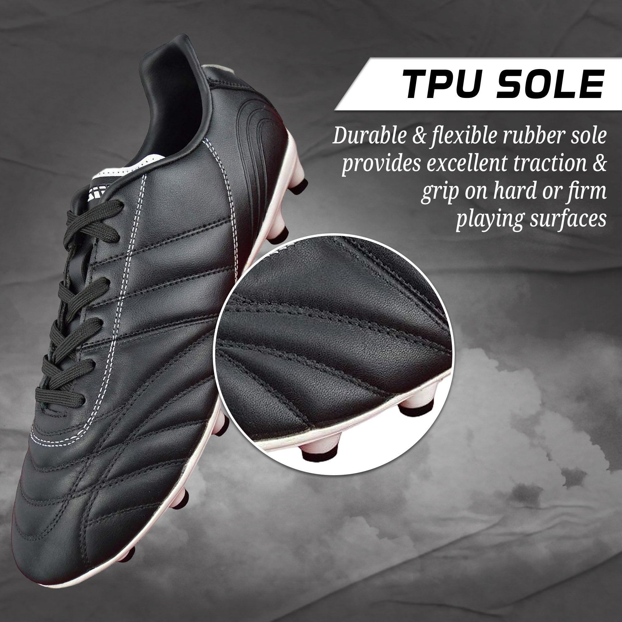 Classico Firm Ground Soccer Shoes -Black/White