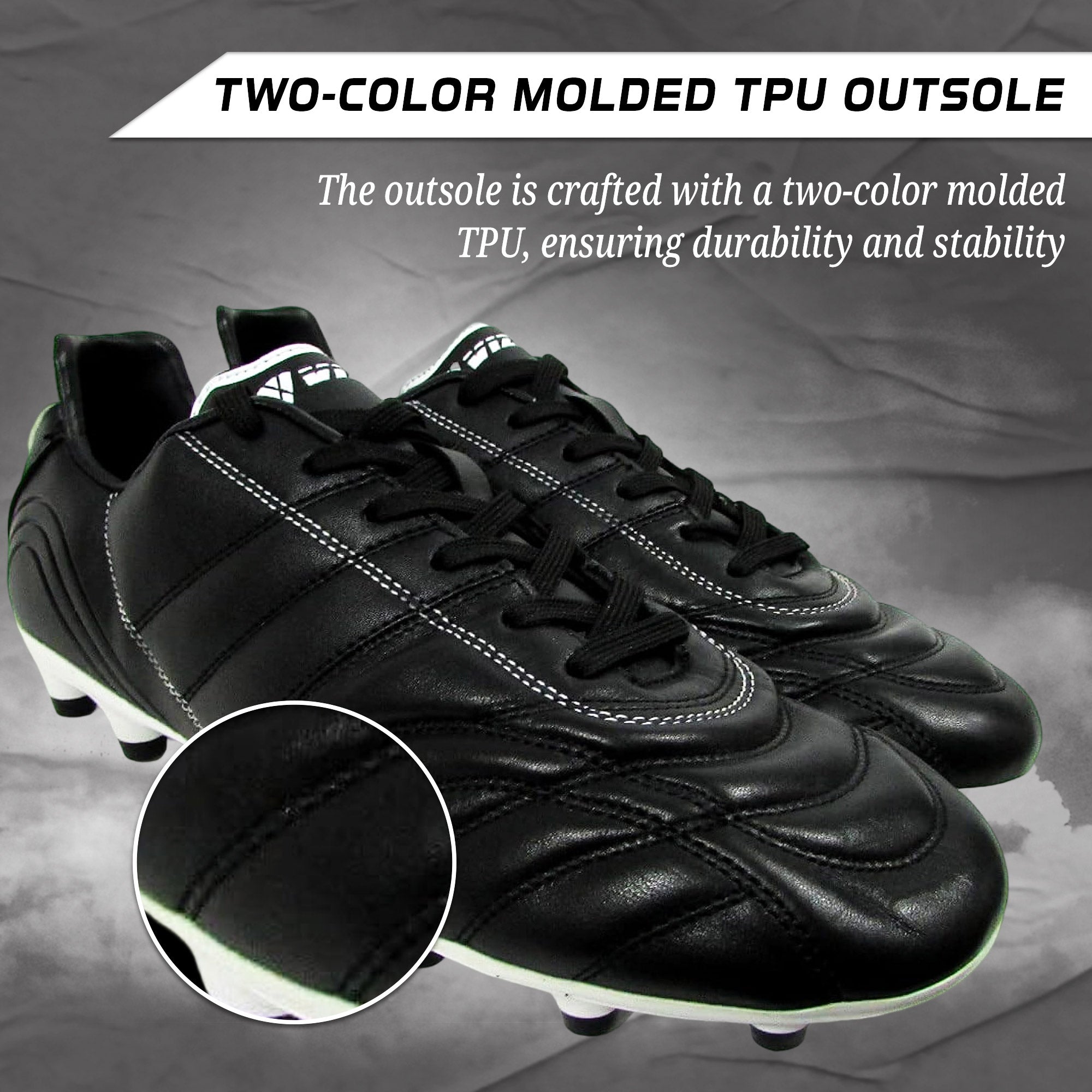 Classico Firm Ground Soccer Shoes -Black/White