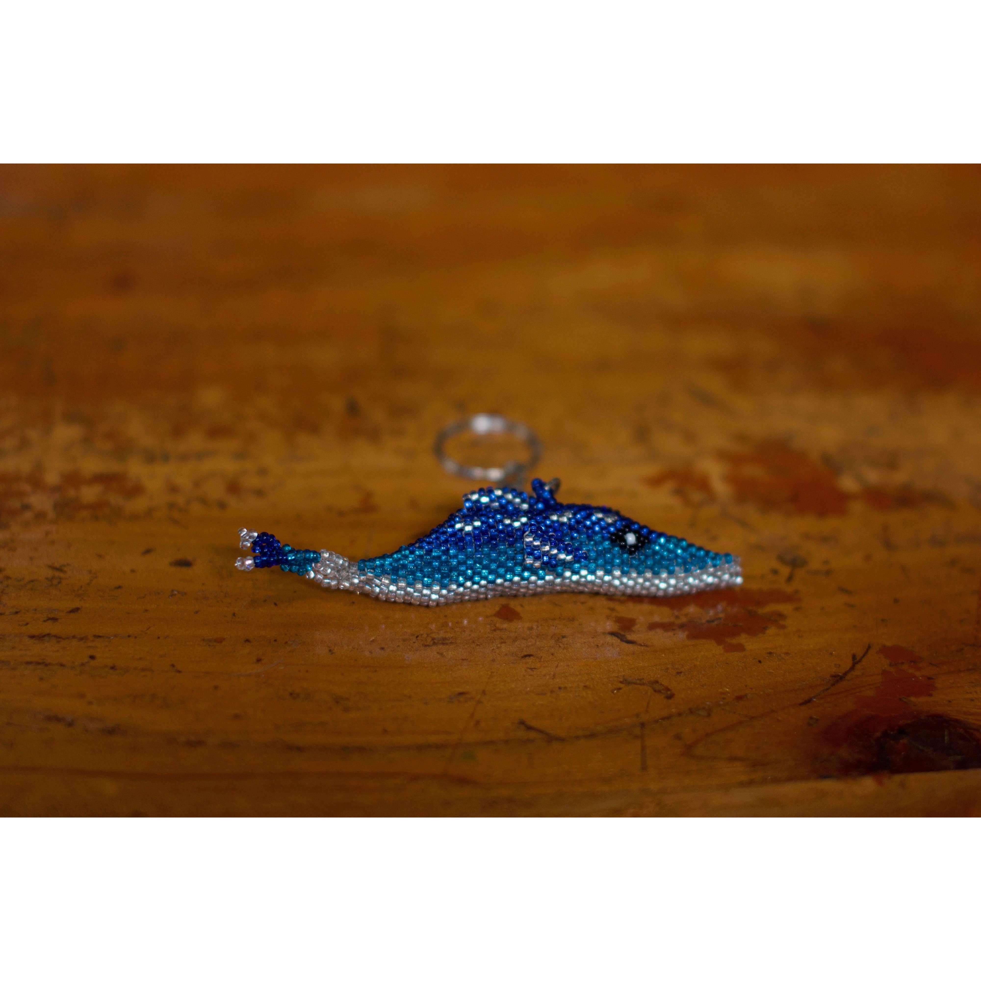 Dolphin Seed Bead Key Chain Zipper Pull - Guatemala