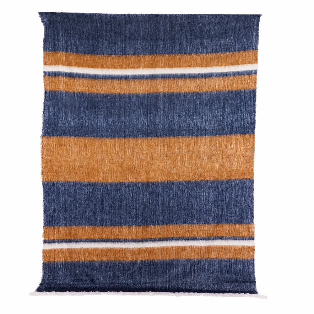 Kallpa Collection - Handwoven Copper & Navy Camilo Alpaca Throw Blanket From Ecuador