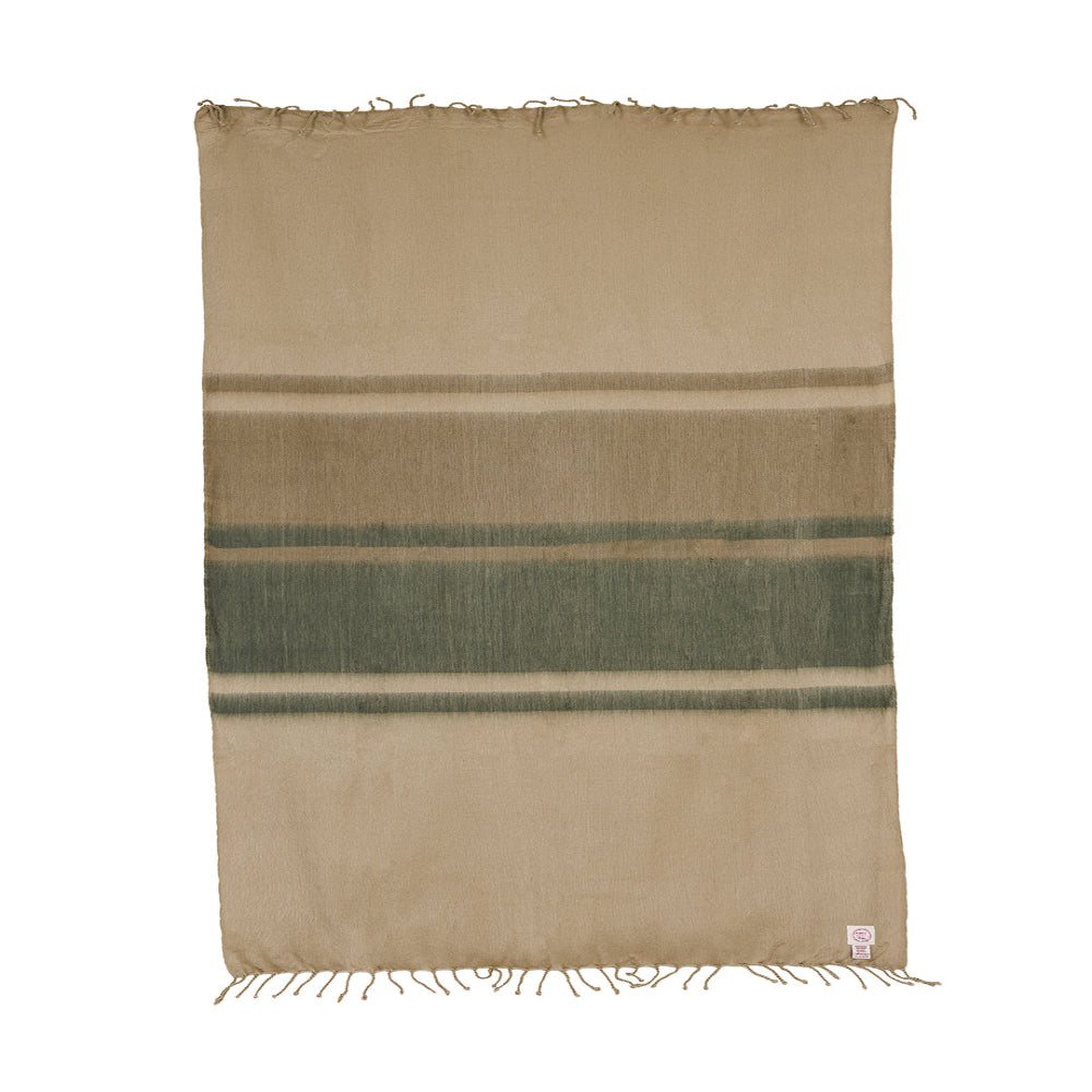 Kallpa Collection - Handwoven Tobacco Olive & Khaki Alpaca Throw Blanket From Ecuador