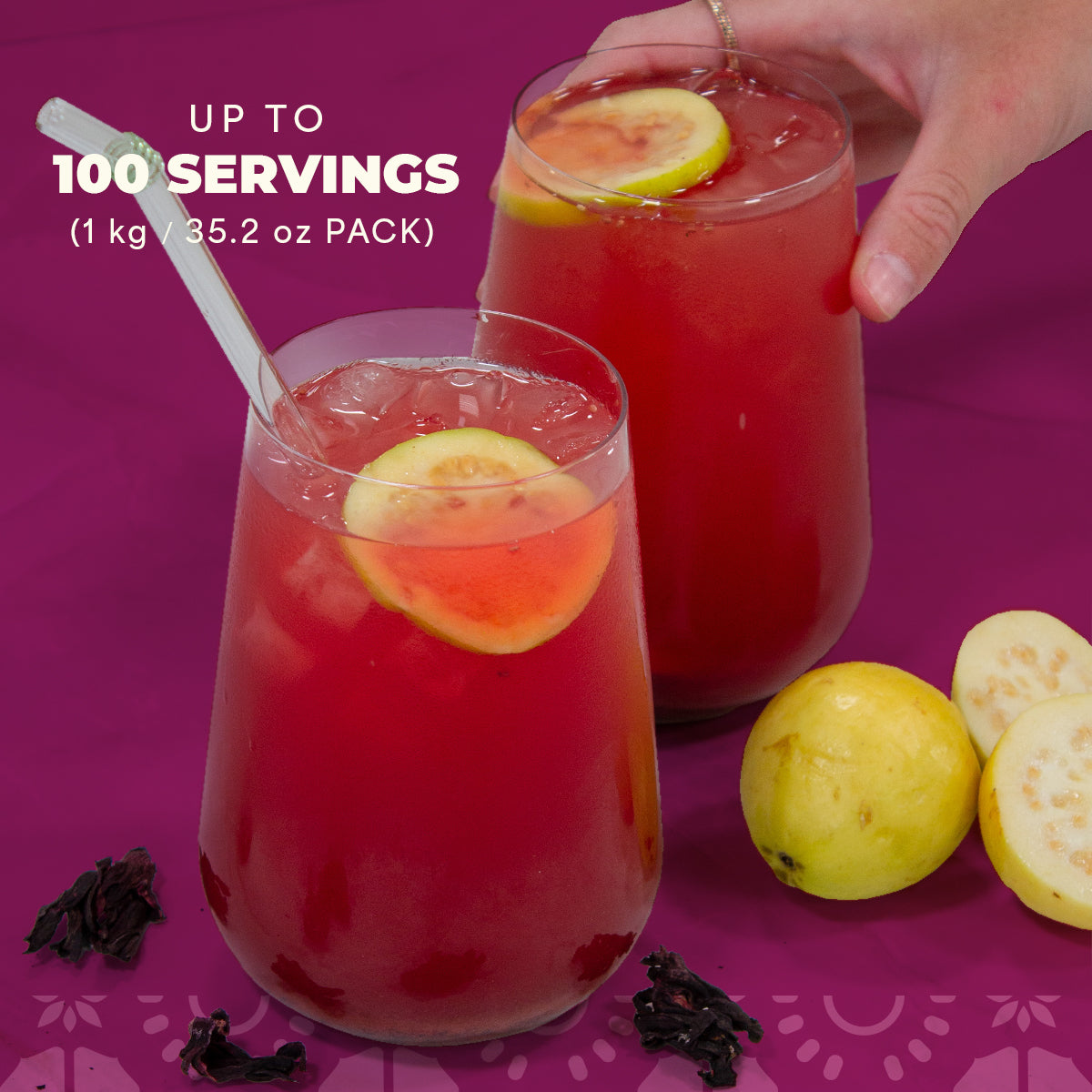 Agua Fresca de Hibisco y Guayaba