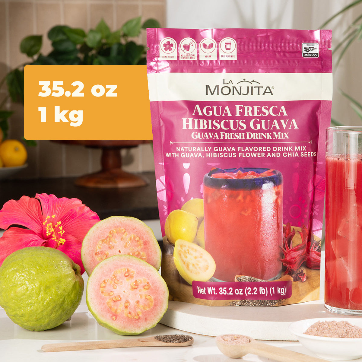 Agua Fresca de Hibisco y Guayaba
