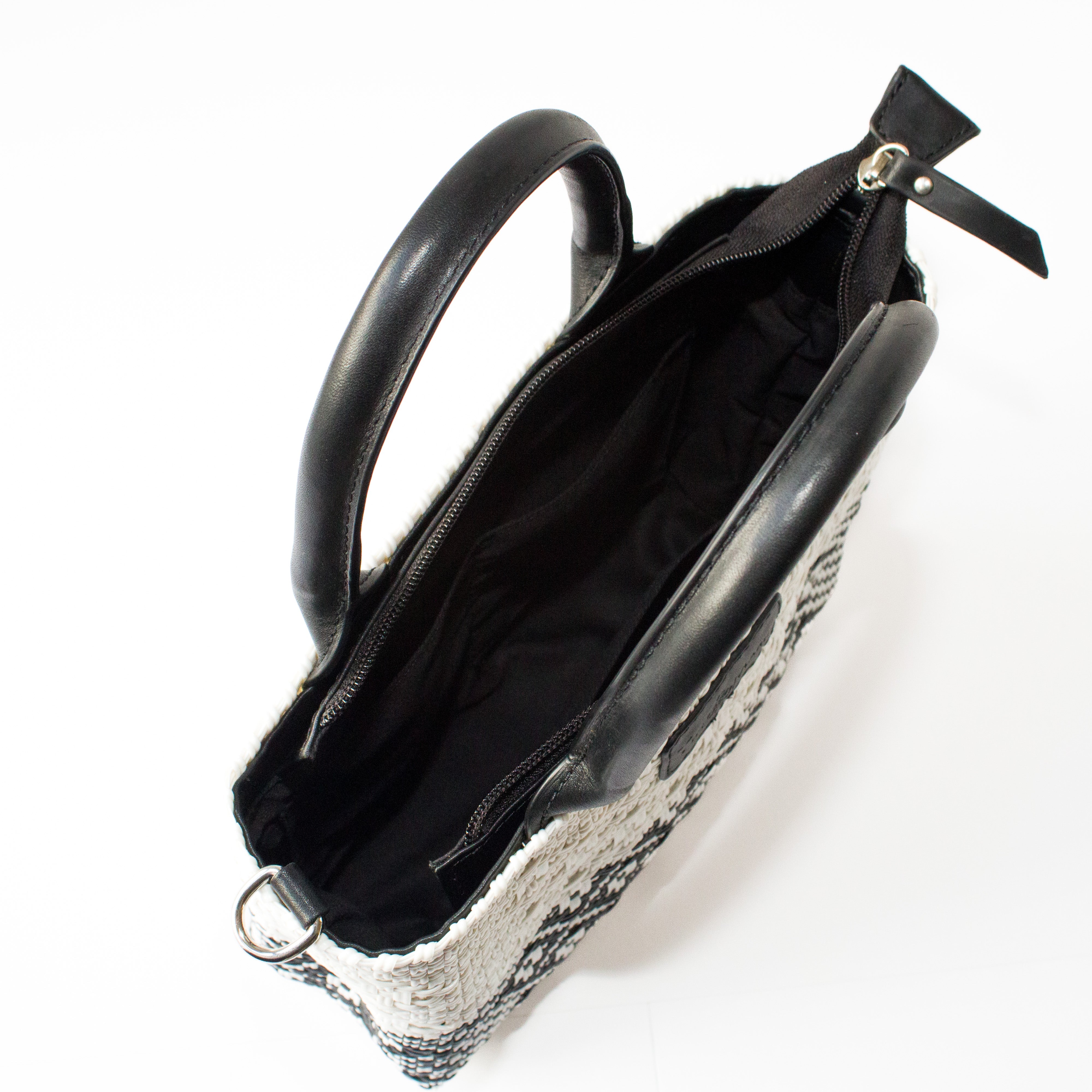 Bolso cruzado pequeño tejido blanco Tin Marin