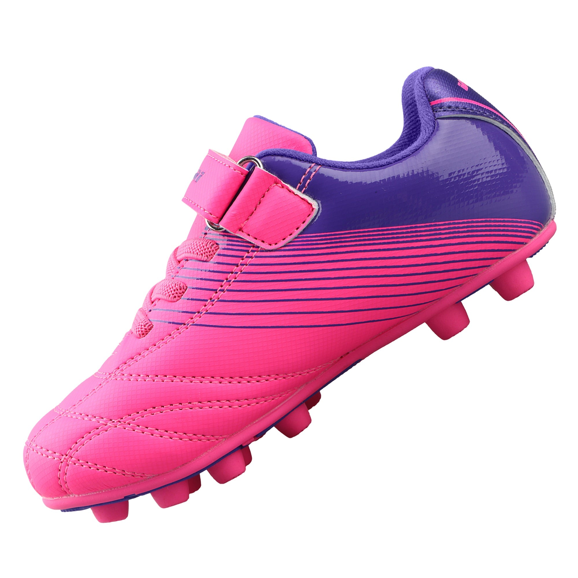 Loma Velcro Firm Ground Soccer Cleats - PInk/Purple