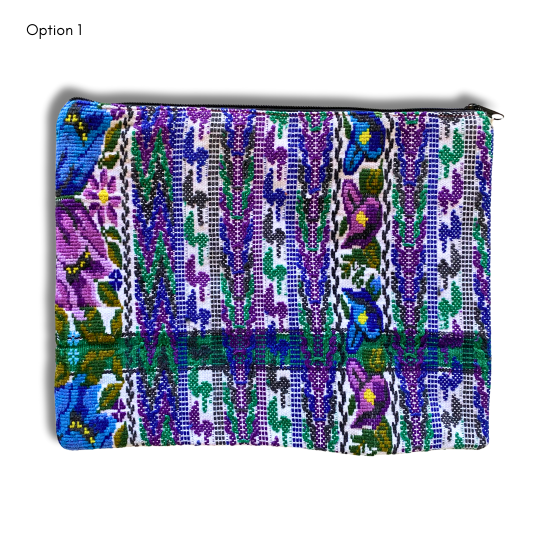 Neceser Maya (2XL) de huipil reciclado único - Guatemala