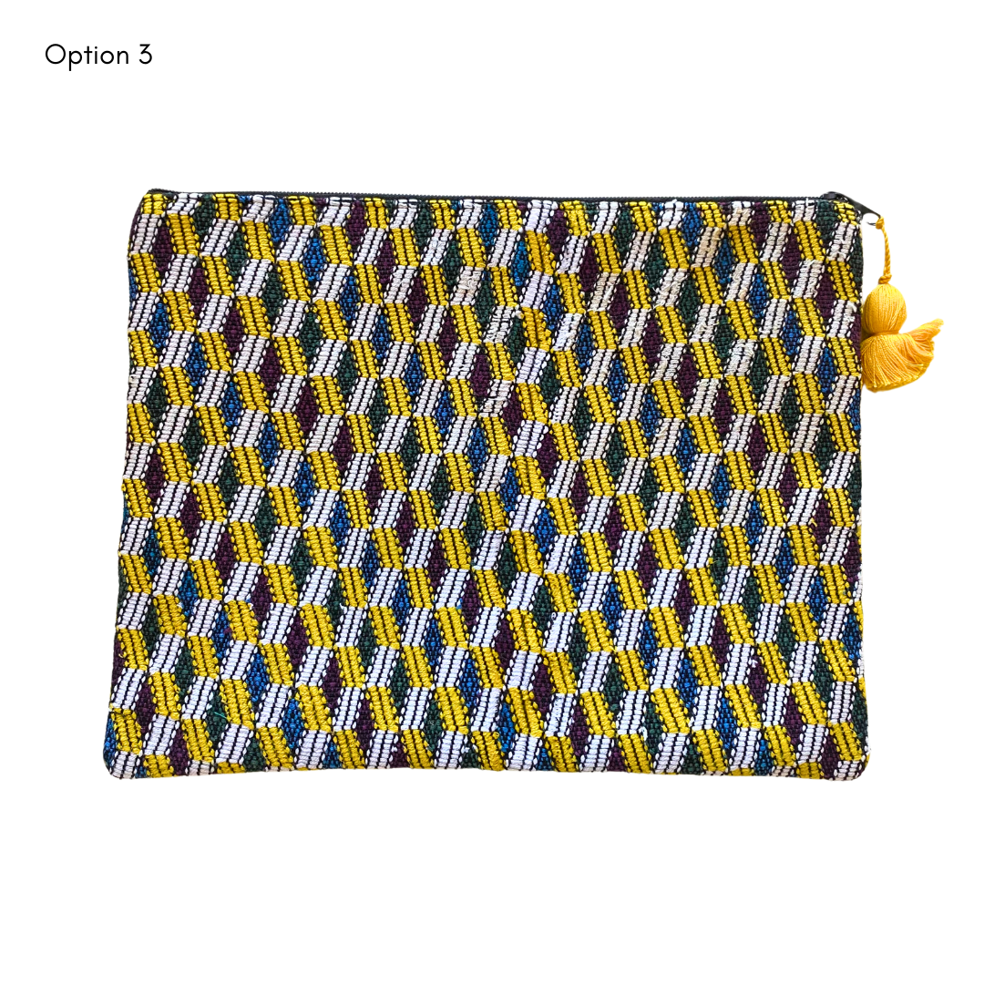 Neceser Maya (2XL) de huipil reciclado único - Guatemala