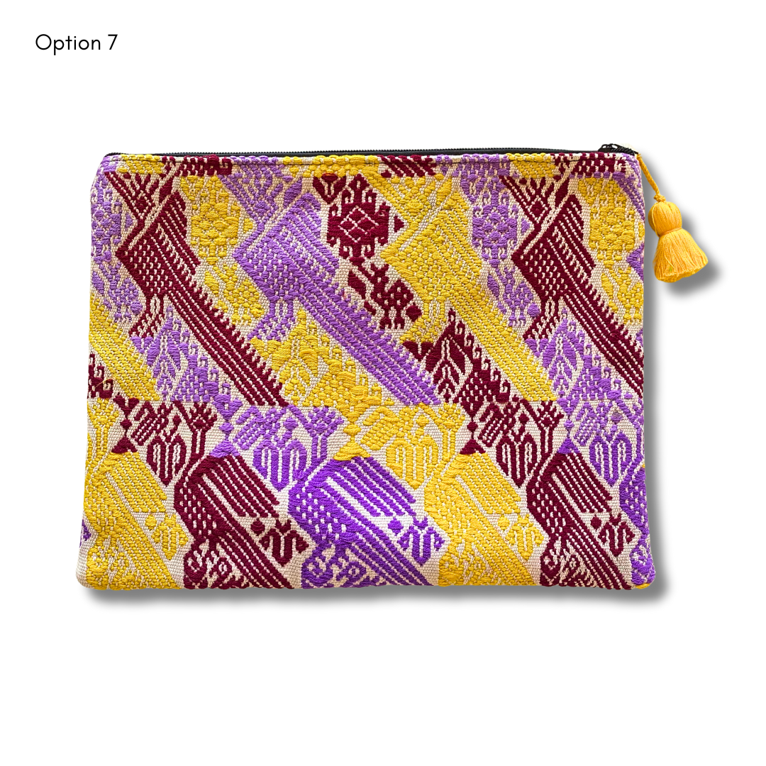 Neceser Maya (2XL) de huipil reciclado único - Guatemala