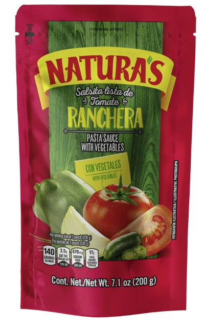 Natura's Pasta Sauce, Ranchera 7.1 oz (1 Pack)