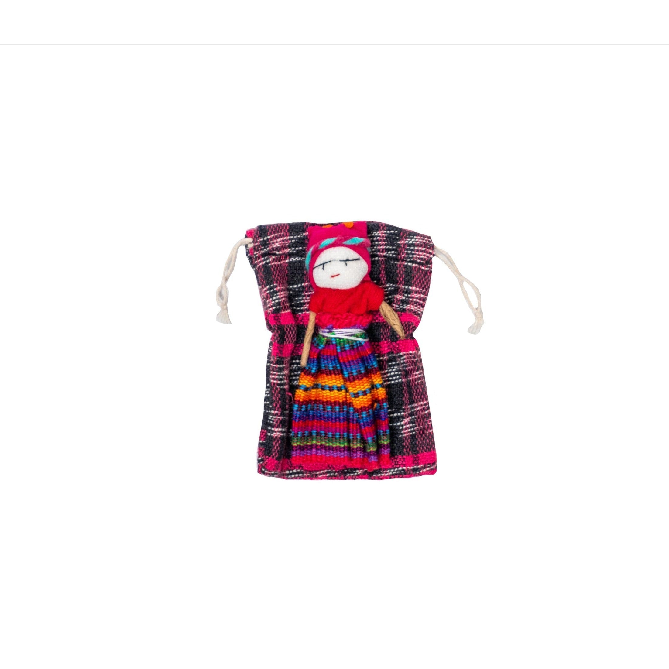 Muñeca quitapesares con bolsa de regalo + historia - Guatemala