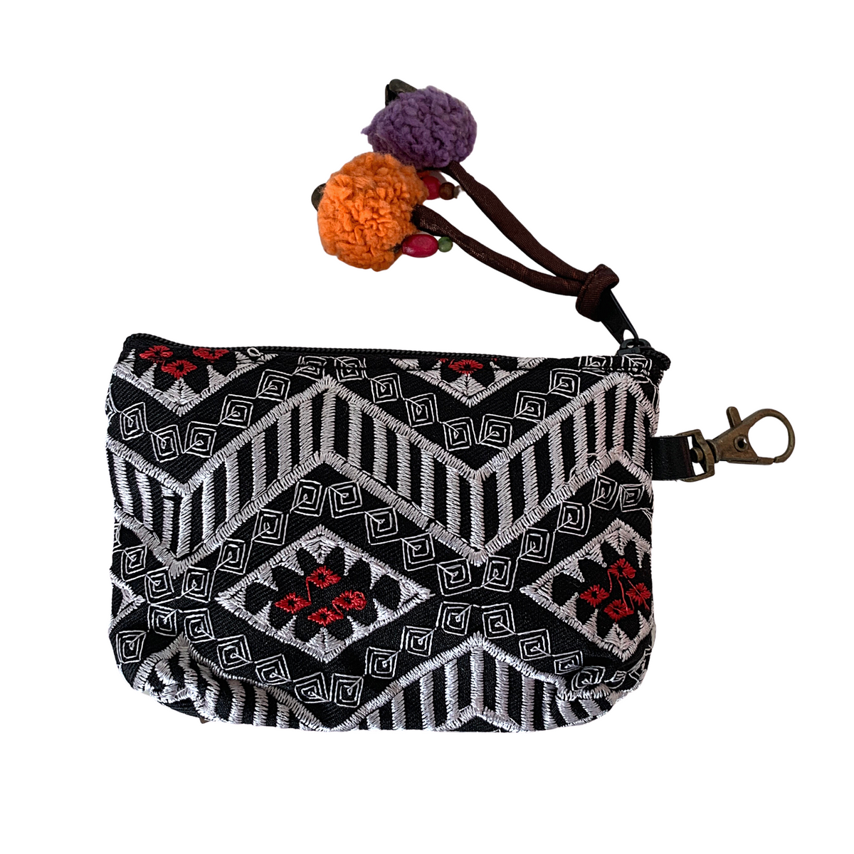 Geometric Boho Coin Purse with Lobster Clasp - Thailand