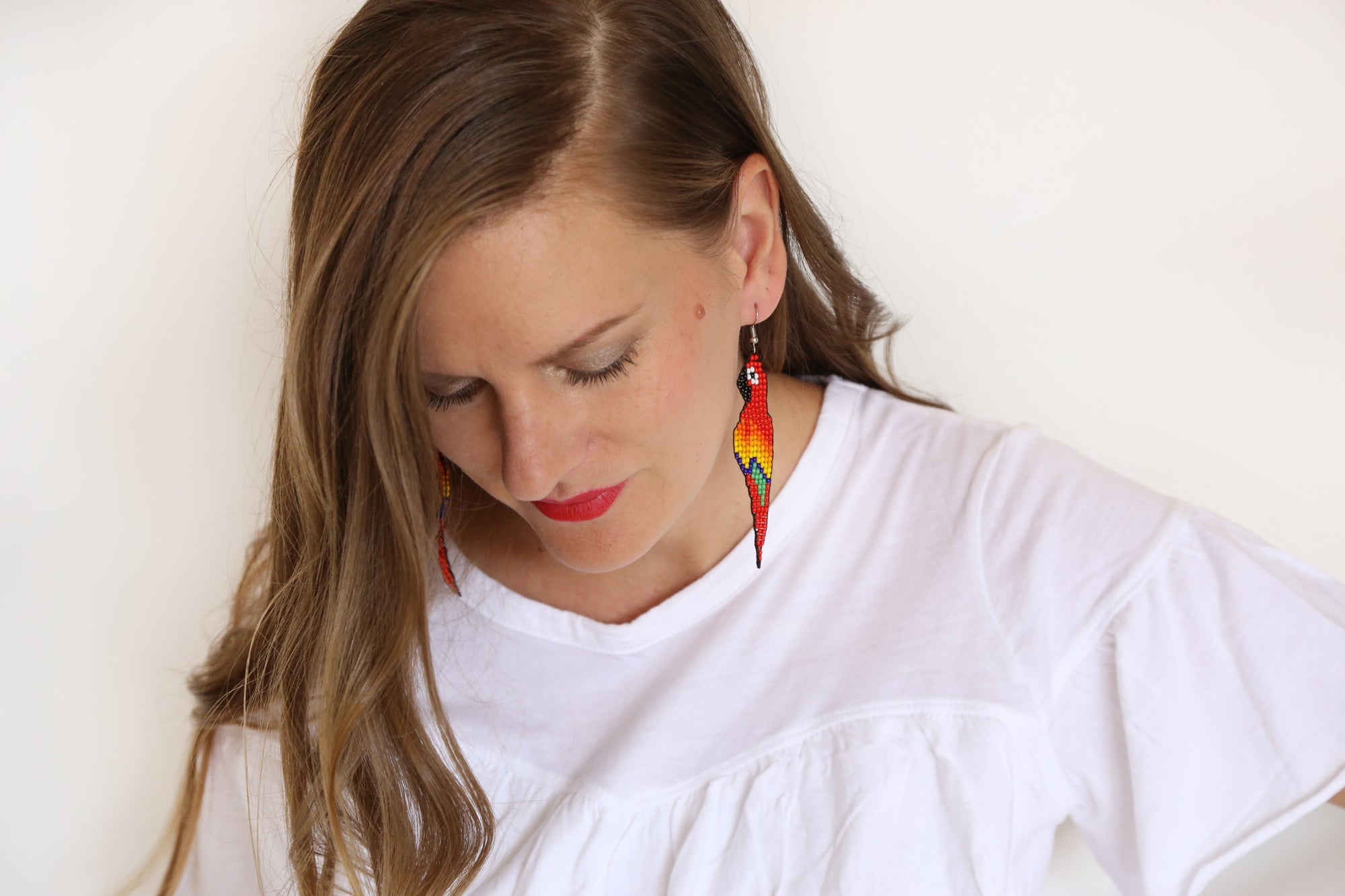Red Parrot Earrings