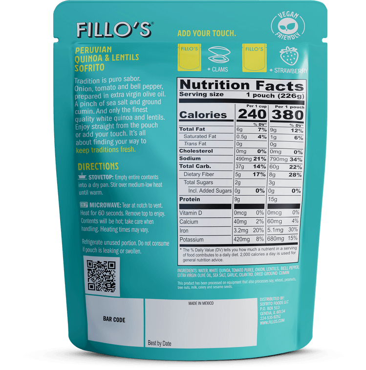FILLO'S PERUVIAN LENTIL & QUINOA