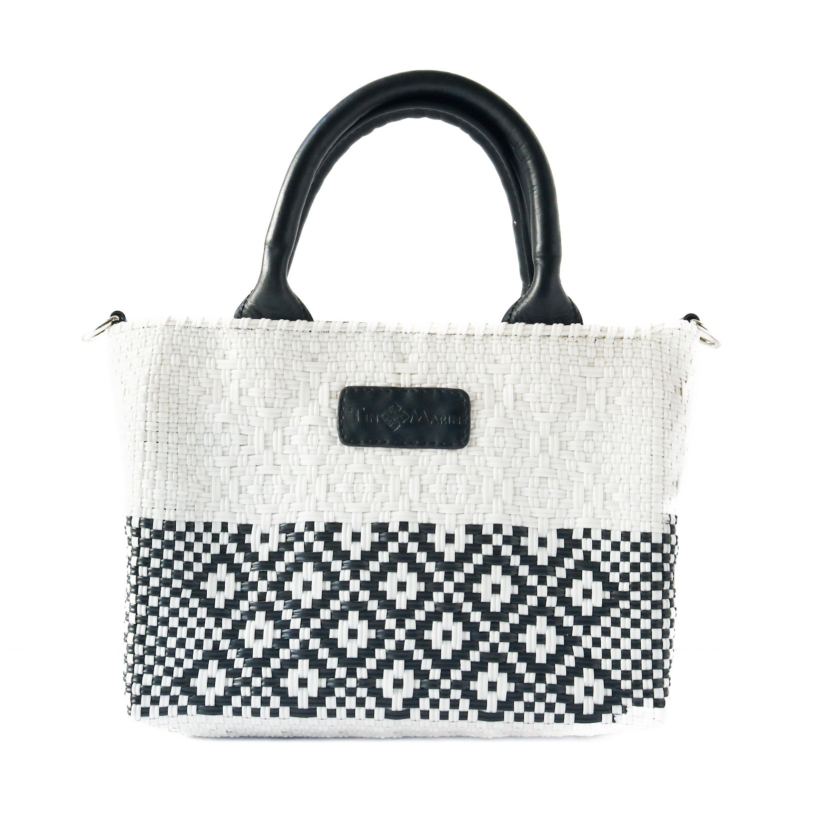 Bolso cruzado pequeño tejido blanco Tin Marin