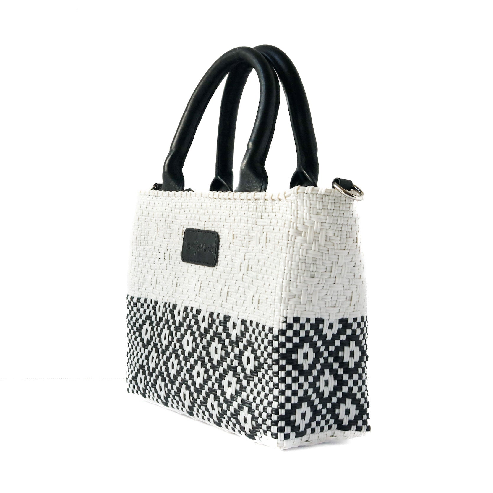 Bolso cruzado pequeño tejido blanco Tin Marin