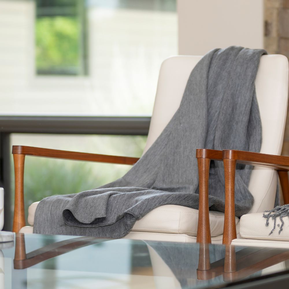 Kani Collection - Handwoven Reversible Storm Grays Alpaca Throw Blanket From Ecuador