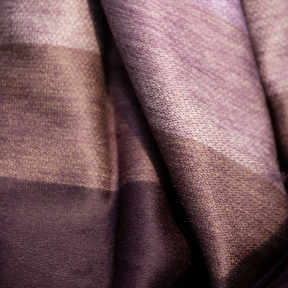 Nawi Collection - Handwoven Deep Purples Alpaca Throw Blanket From Ecuador