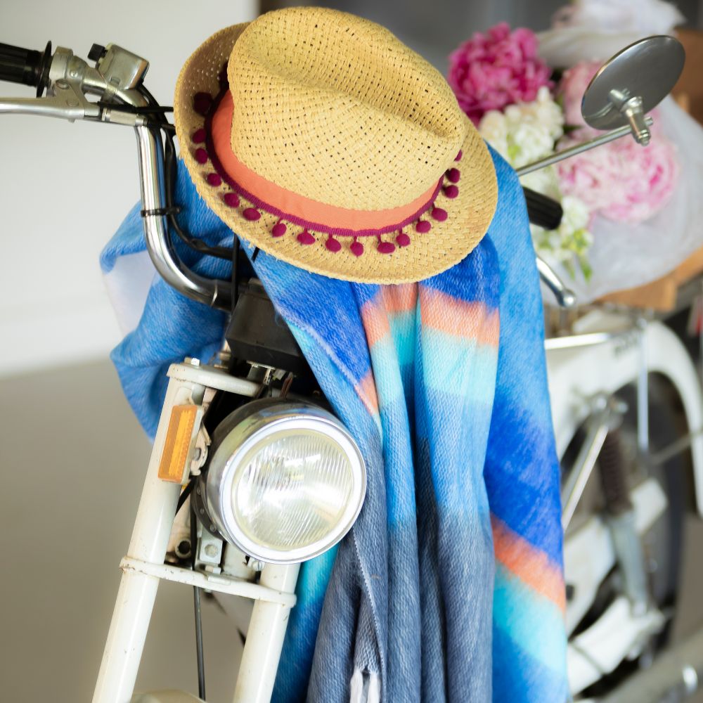 Kallpa Collection - Handwoven Vibrant Blues, Hot Pink, Orange & White Alpaca Throw Blanket From Ecuador