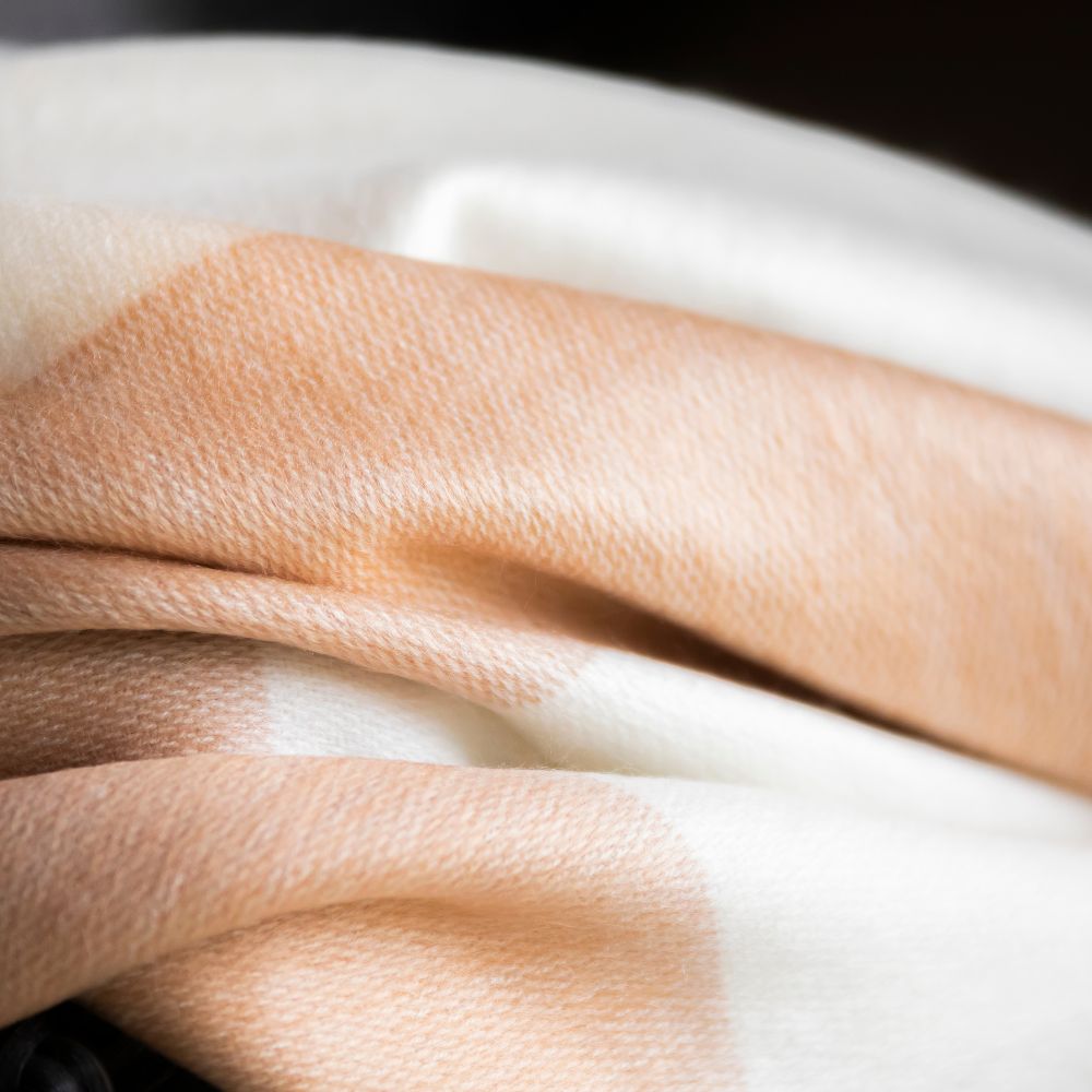 Kallpa Collection - Handwoven Apricot Mist Alpaca Throw Blanket From Ecuador