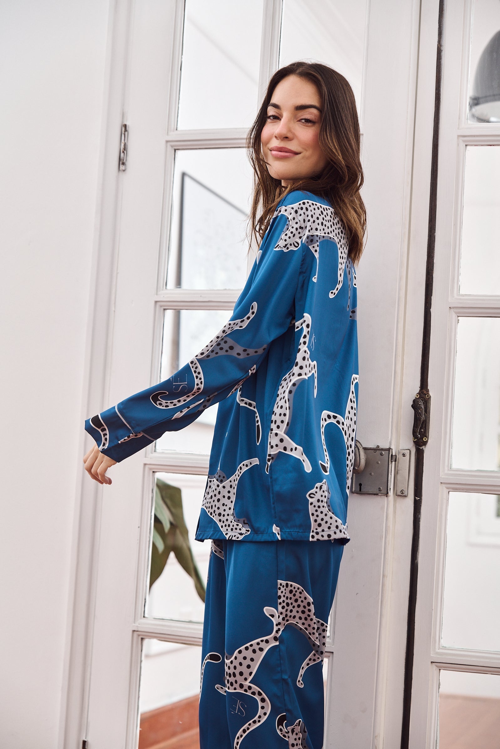 Conjunto de pijama de seda lavable - Savannah Sky