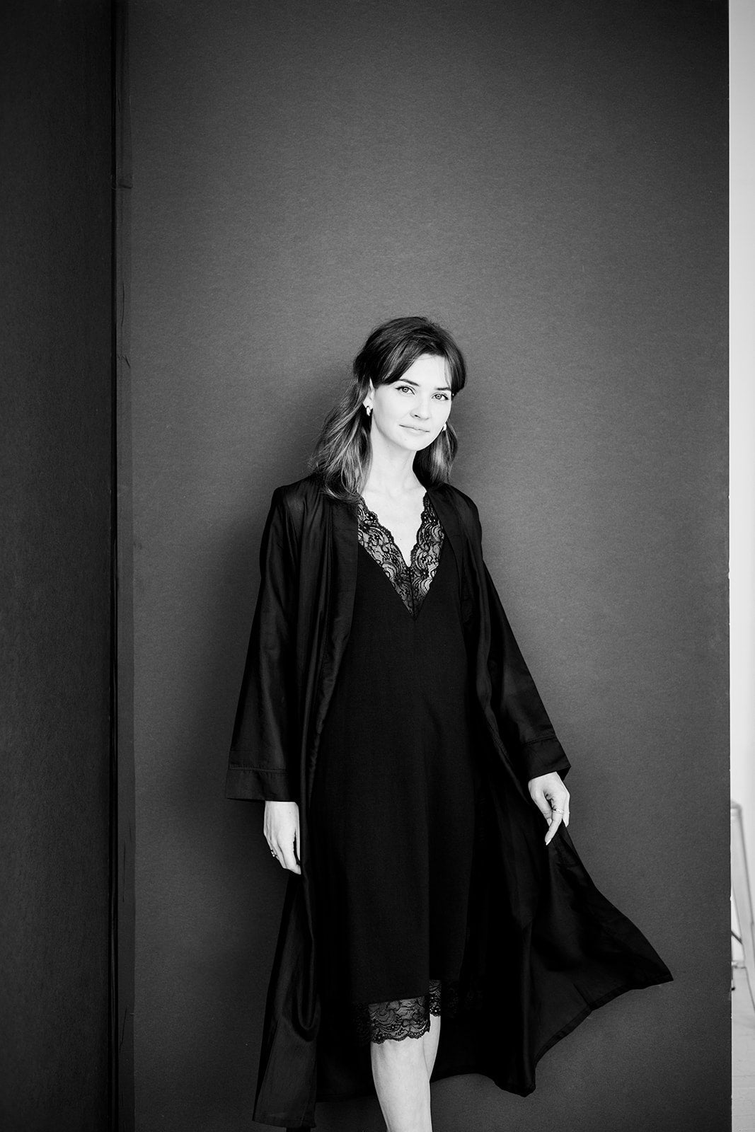 Camisón de algodón Pima con ribete de encaje Simone