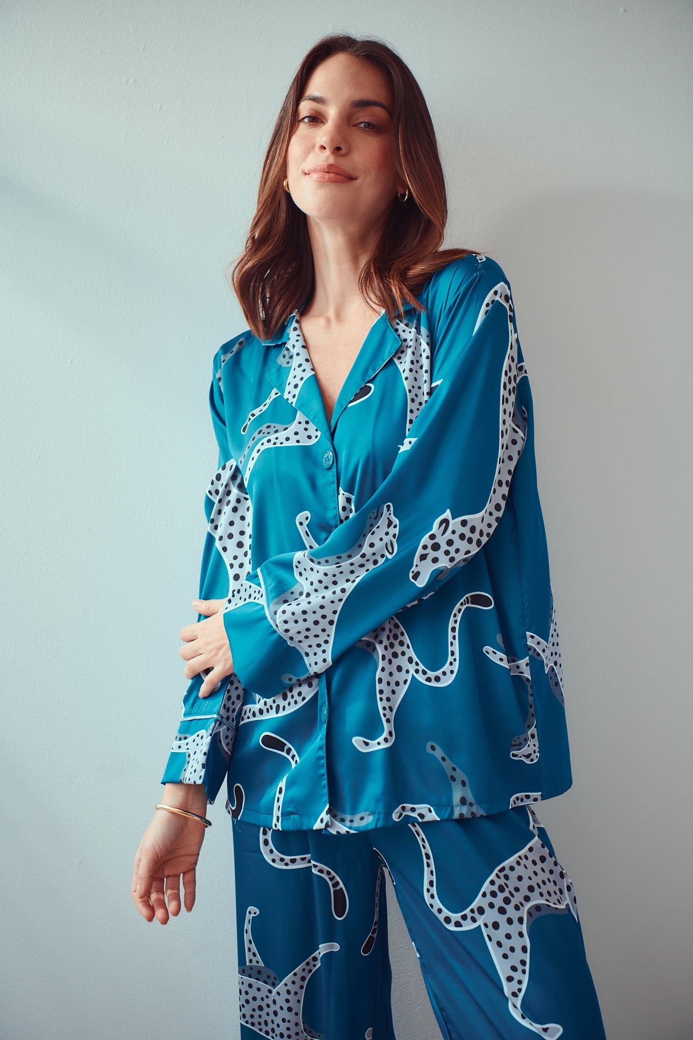 Conjunto de pijama de seda lavable - Savannah Sky