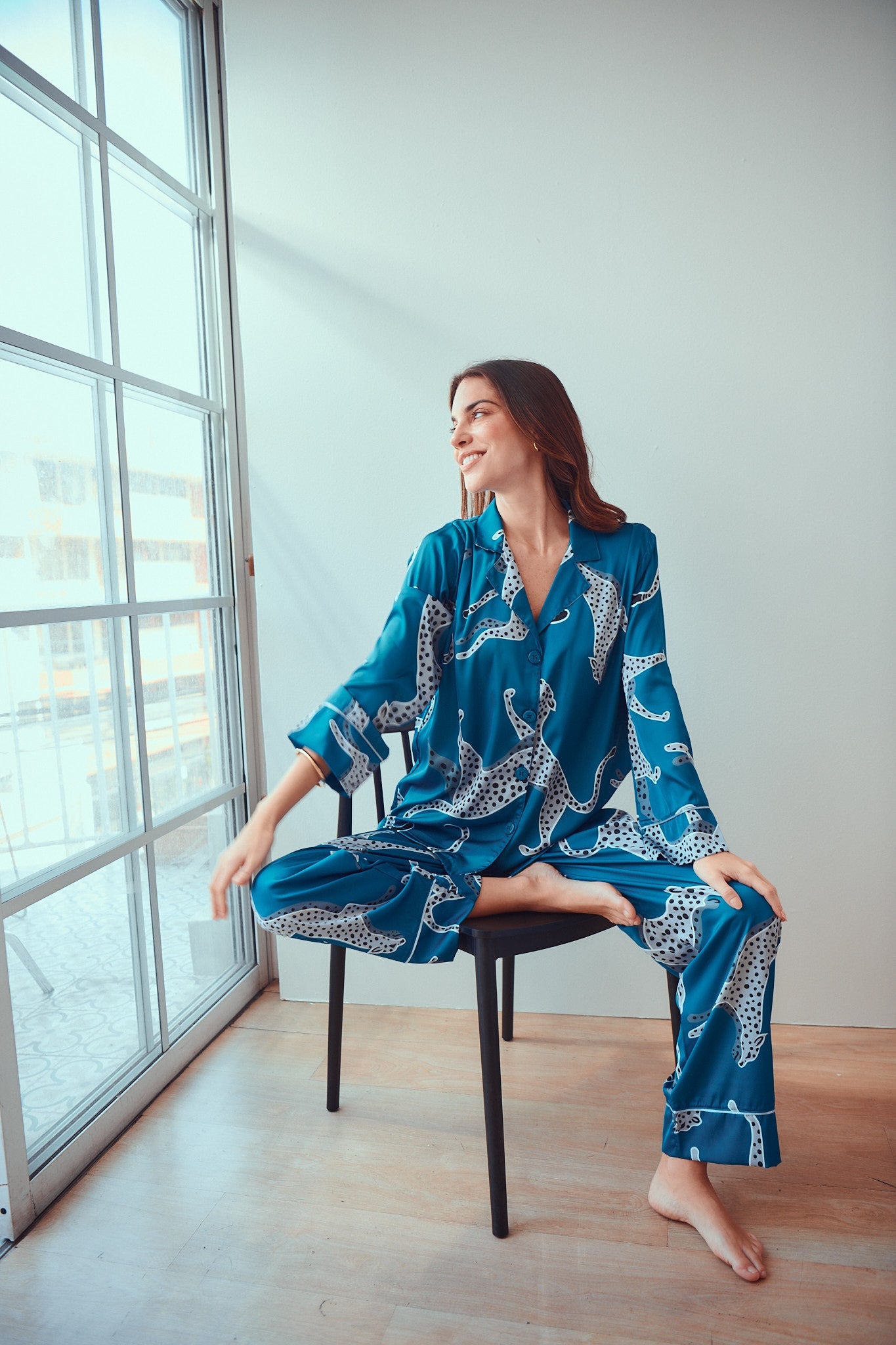 Conjunto de pijama de seda lavable - Savannah Sky