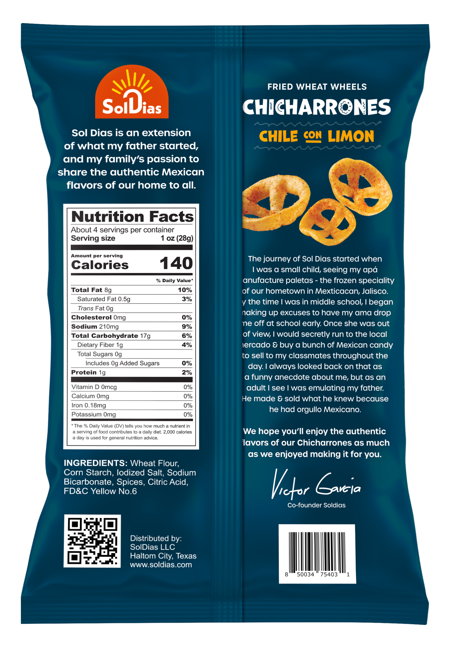 Chicharrones Chile Limon | Fried Wheat Wheels | 4 oz