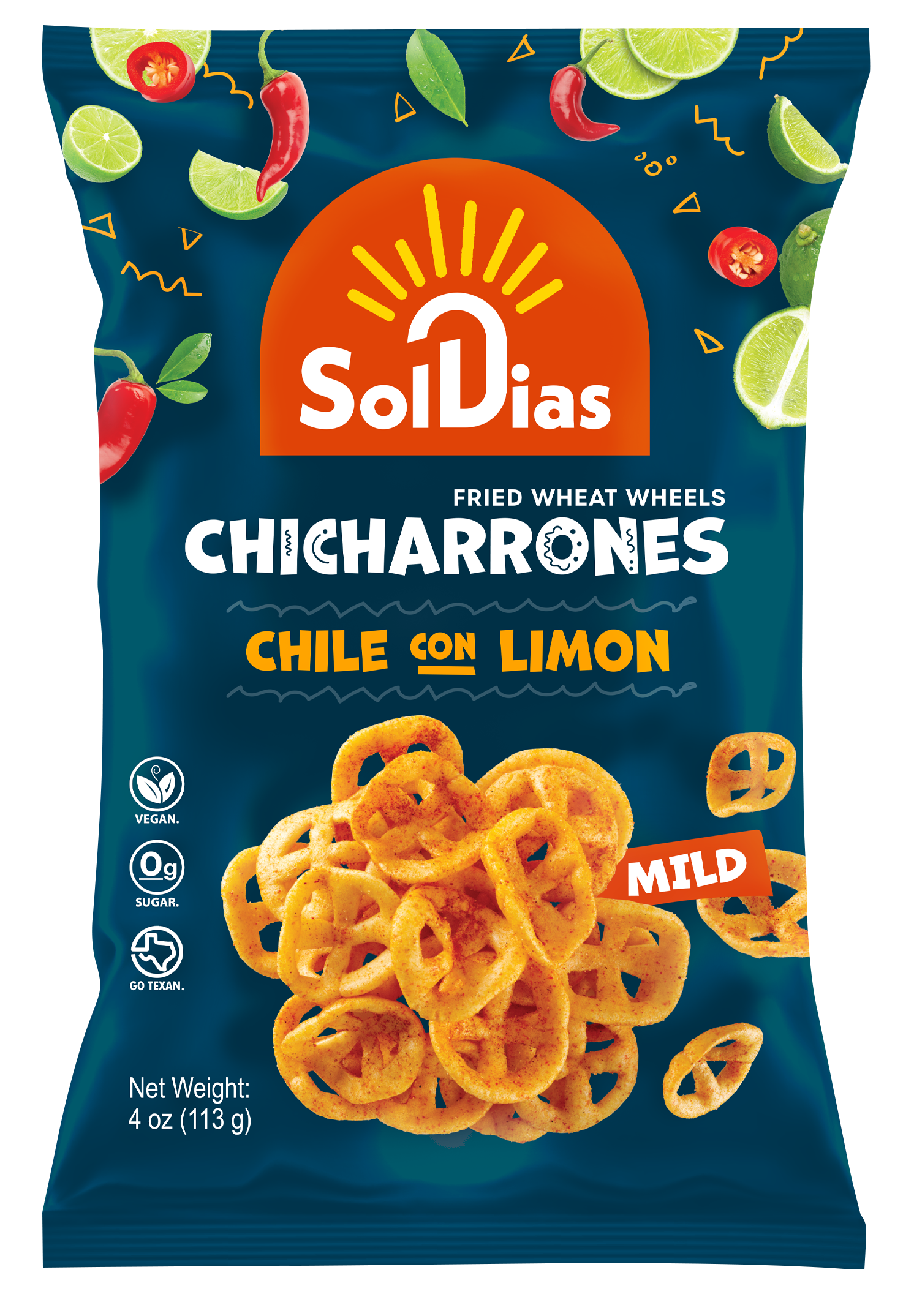Chicharrones Chile Limon | Fried Wheat Wheels | 4 oz