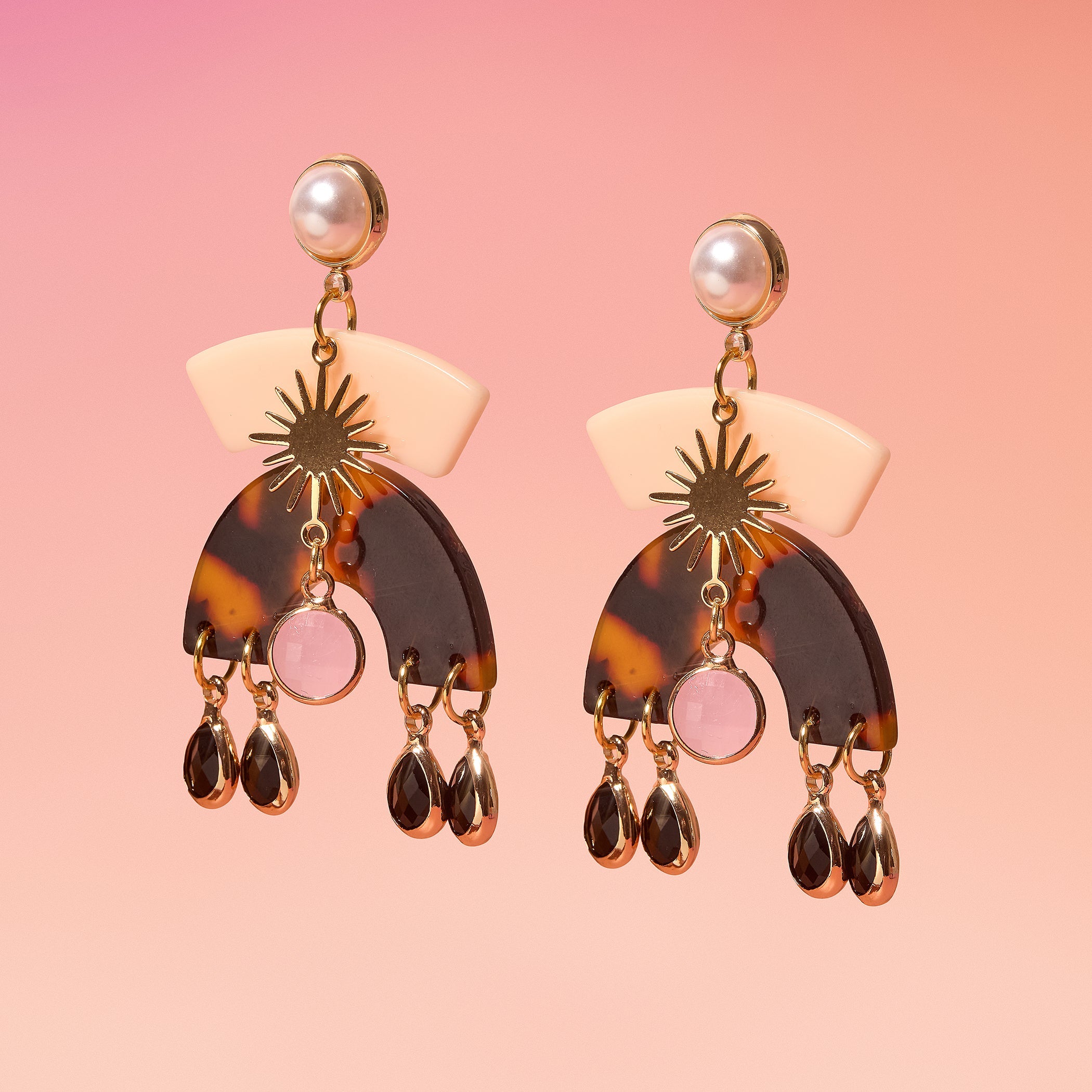 Pendientes de resina Freya neutros