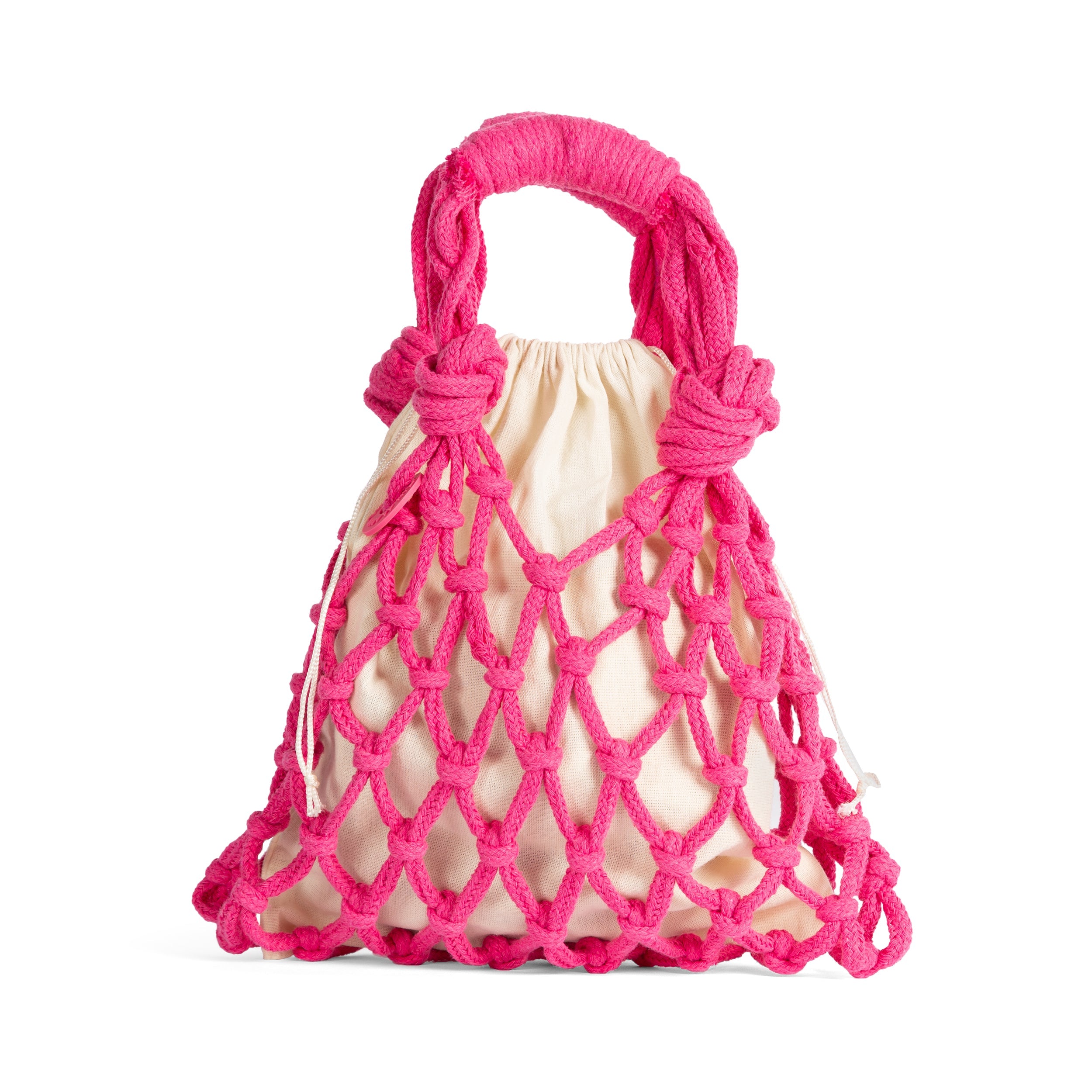 Bolsa de red de macramé trenzado