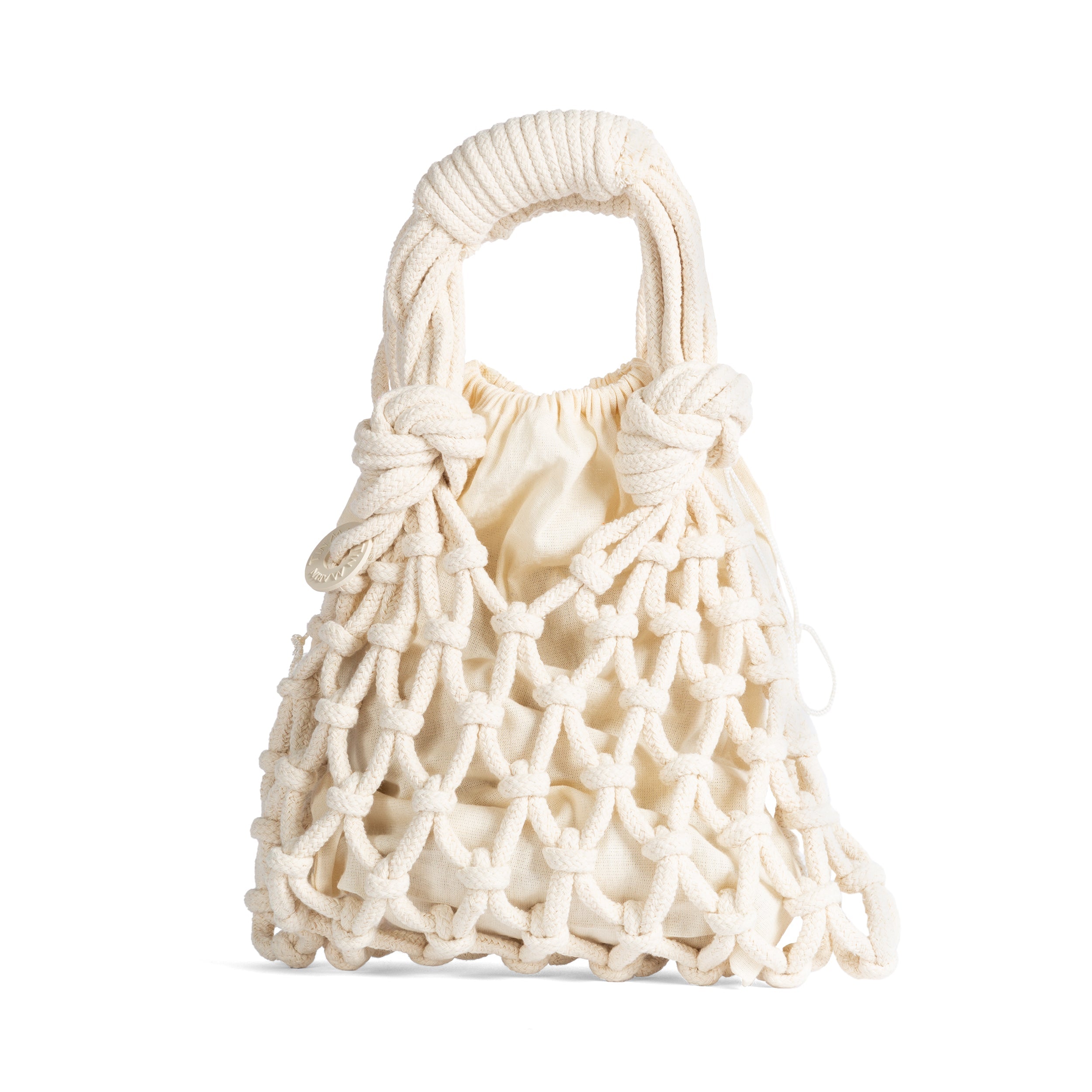 Bolsa de red de macramé trenzado