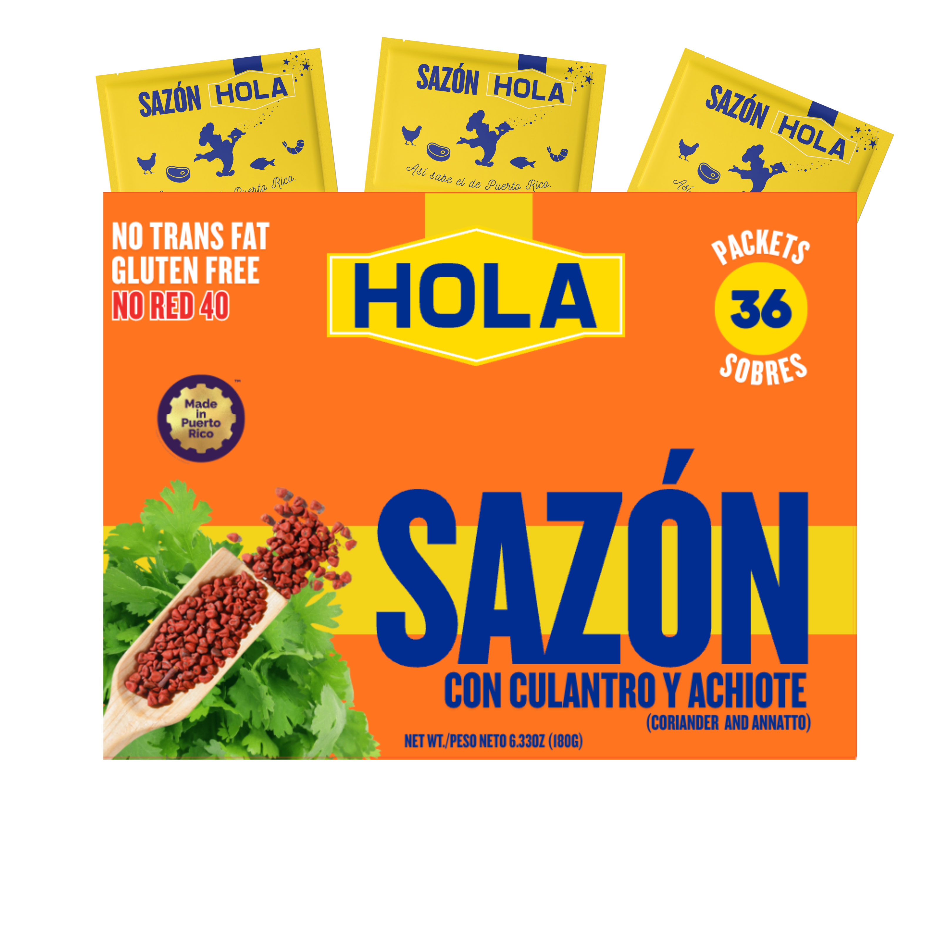 Sazón Sobrecitos 36 unidades 6.33 oz SIN ROJO 40