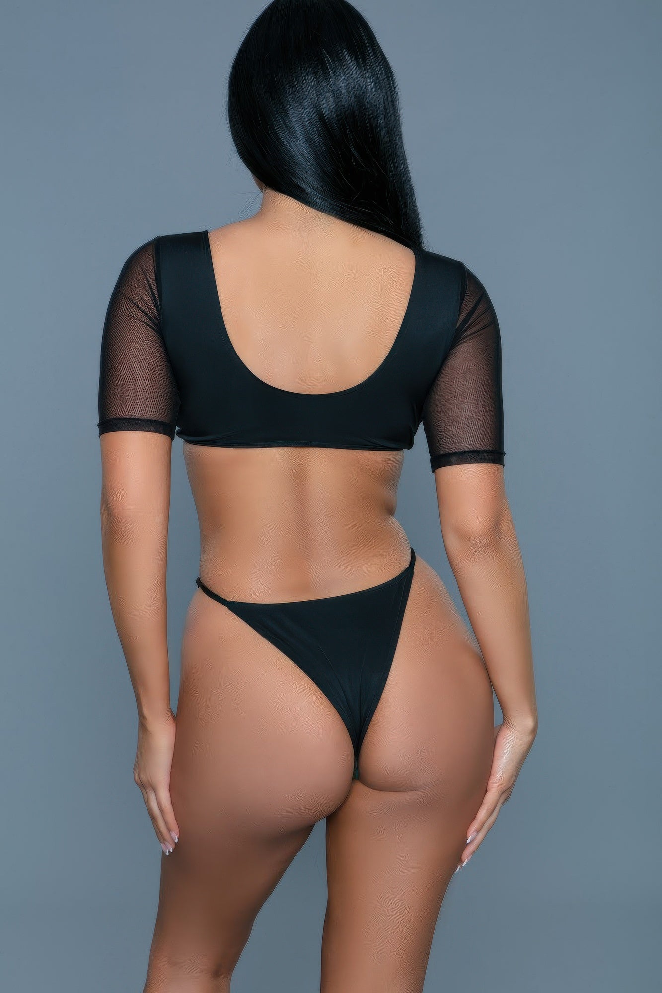 Women's Swimwear Swimsuit with Mesh Sleeves