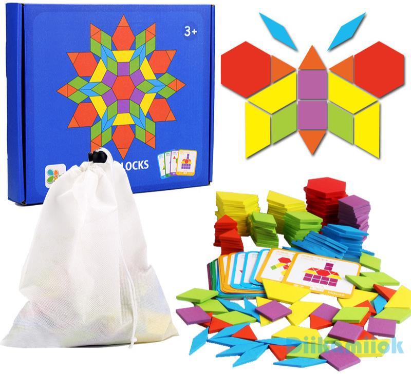 155pcs Wooden Puzzle Board Set Colorful Baby Educational Toys for Children Learning Developing Toy For Kids Puzzle