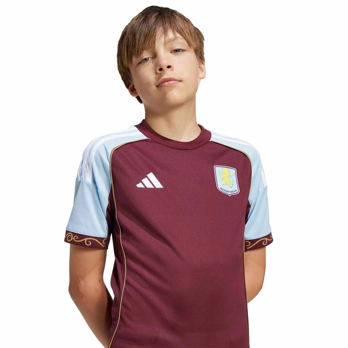 adidas 2025-26 Aston Villa Youth Stadium Home Soccer Jersey