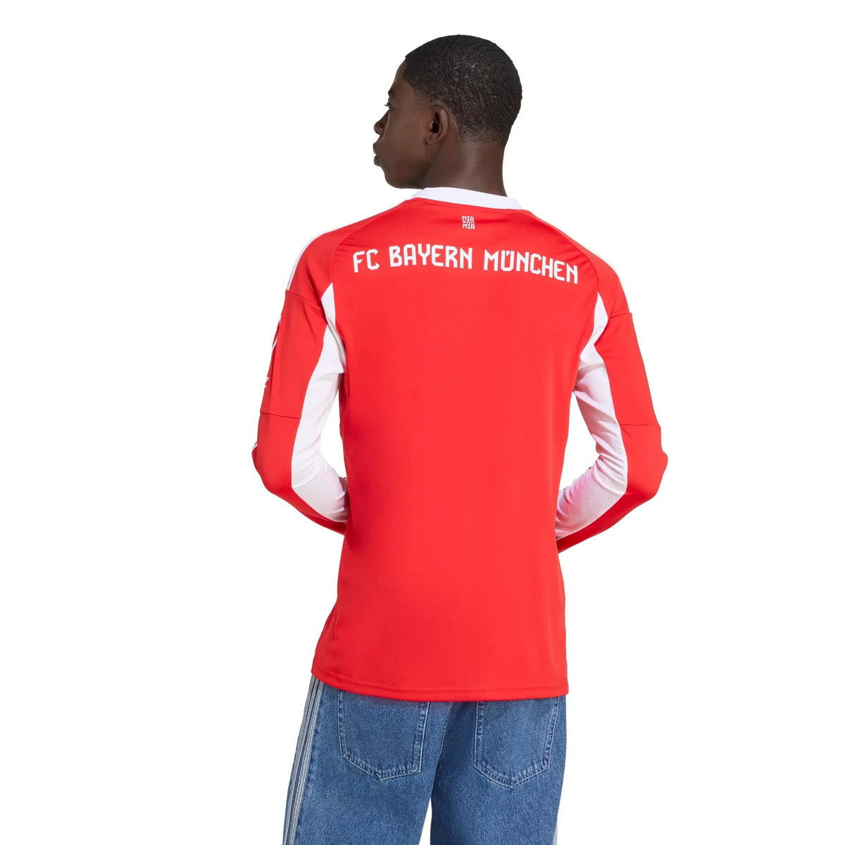 adidas 2025-26 Bayern Munich Men's Stadium Home Long-Sleeve Soccer Jersey