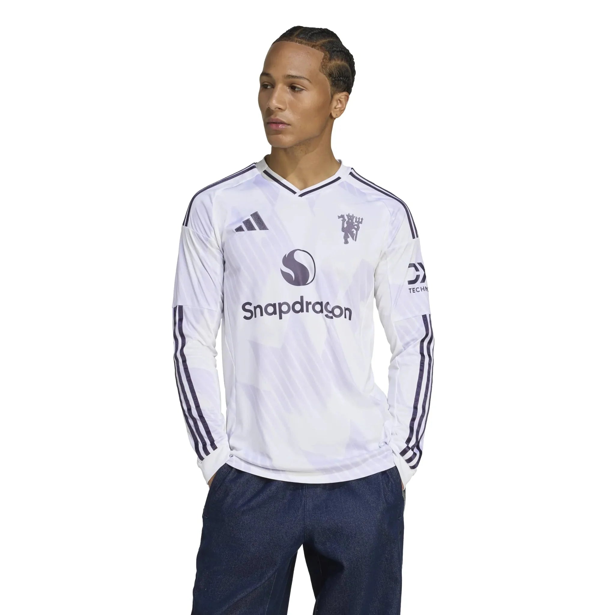adidas 2025-26 Manchester United Men's Stadium Away Long-Sleeve Soccer Jersey