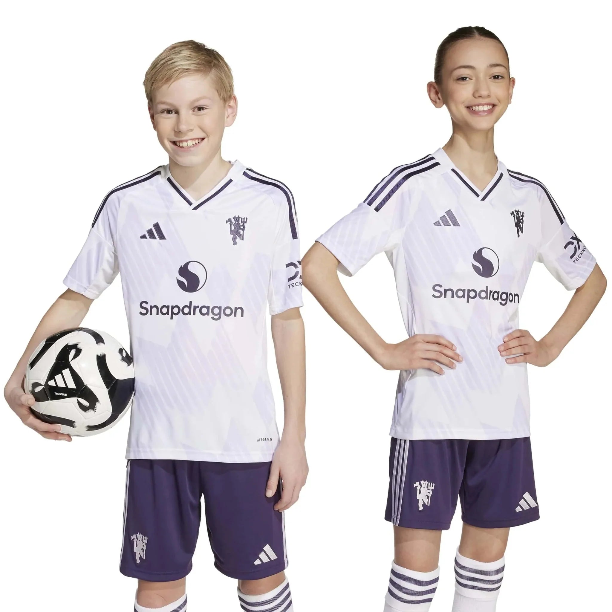 adidas 2025-26 Manchester United Youth Stadium Away Soccer Jersey