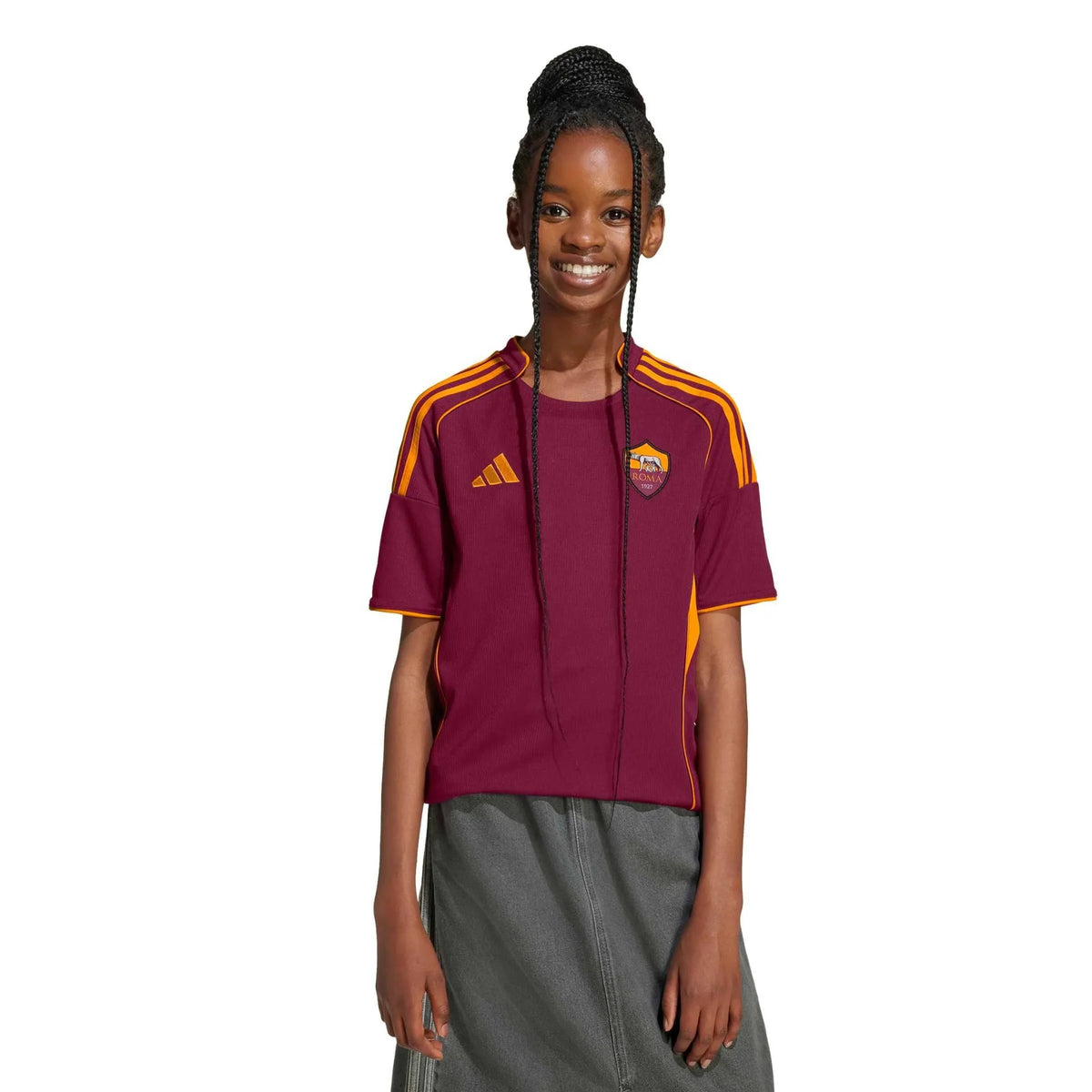 adidas 2025-26 Roma Youth Stadium Home Soccer Jersey