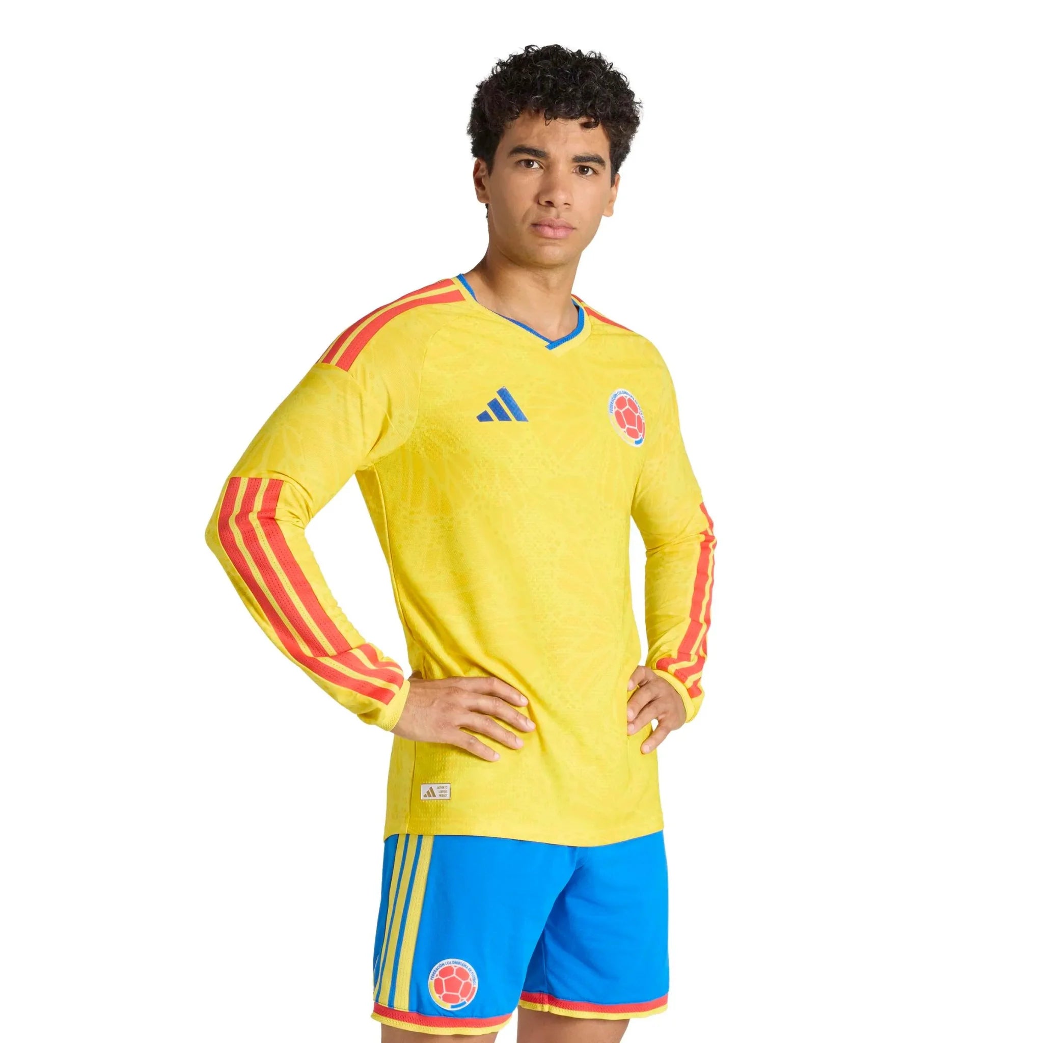 adidas 2026 Colombia Men's Authentic Home Long-Sleeve Soccer Jersey