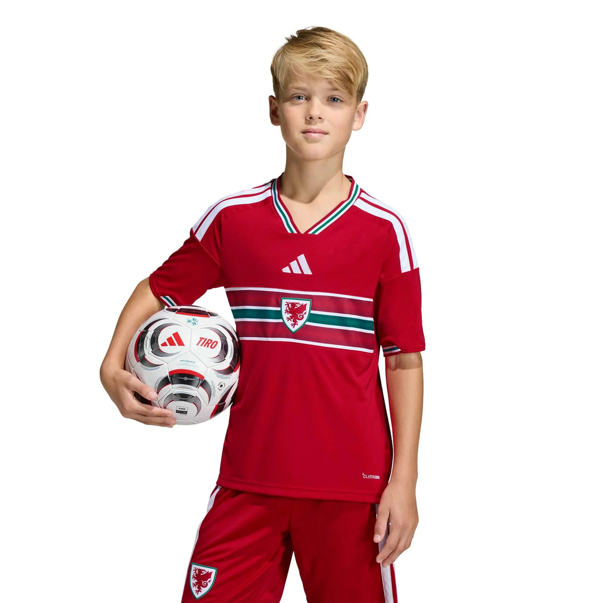 adidas 2026 Wales Youth Stadium Home Soccer Jersey