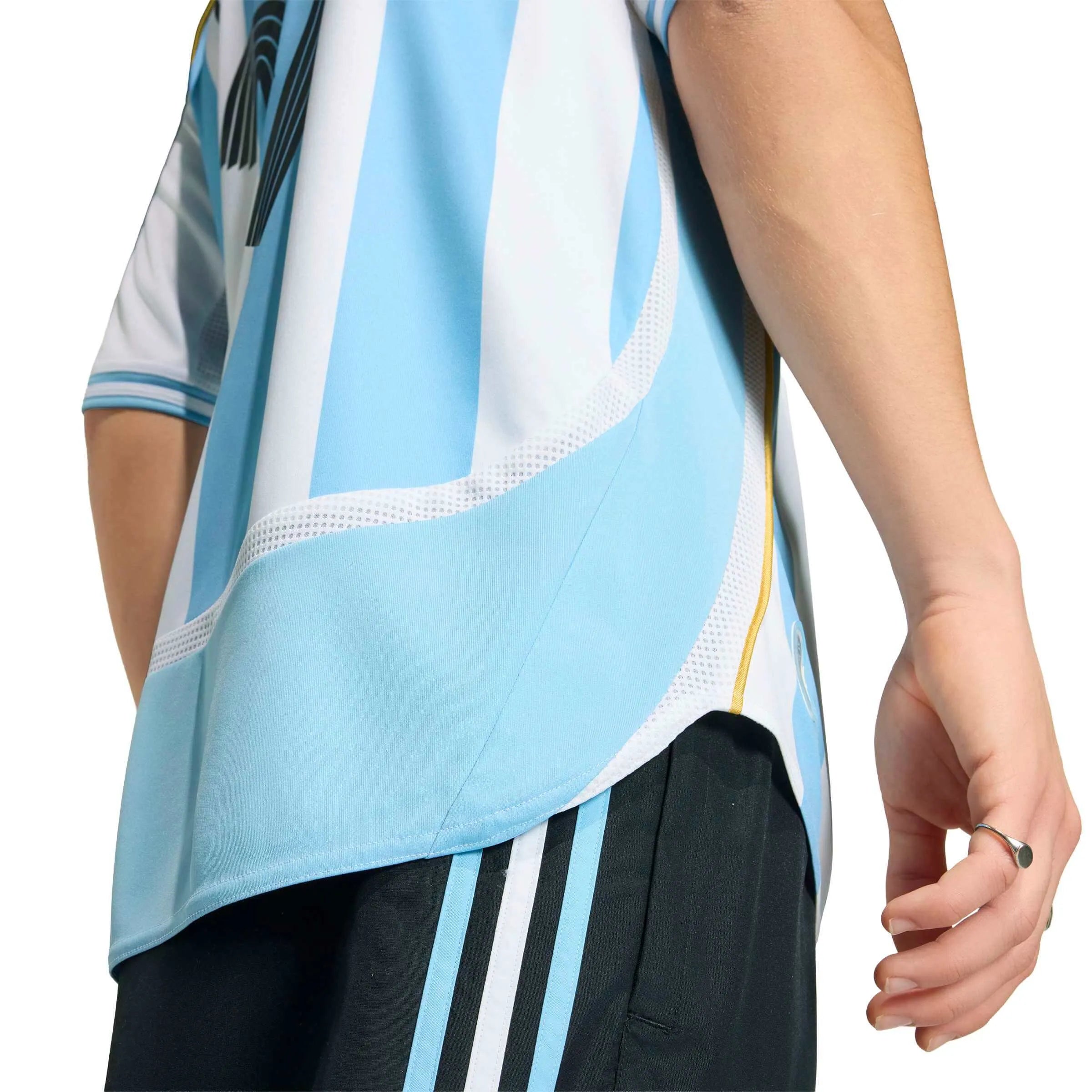adidas 2006 Argentina Men's Retro Stadium Home Messi #19 Soccer Jersey